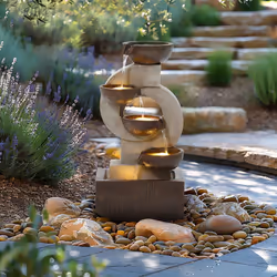 CHARLES BENTLEY 4 Tier Water Feature, UV Resistant, Weather Resistant, Mains Powered, Plug Included, Frost Resistant, Modern, ...