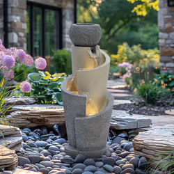 CHARLES BENTLEY 3 Tier, Water Feature, UV Resistant, Weather Resistant, Mains Powered, Plug Included, Frost Resistant, Modern ...