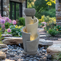 CHARLES BENTLEY 3 Tier, Water Feature, UV Resistant, Weather Resistant, Mains Powered, Plug Included, Frost Resistant, Modern, Water Fountain, Built