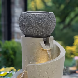 CHARLES BENTLEY 3 Tier, Water Feature, UV Resistant, Weather Resistant, Mains Powered, Plug Included, Frost Resistant, Modern, Water Fountain, Built