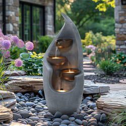 CHARLES BENTLEY 3 Tier Water Feature, UV Resistant, Weather Resistant, Mains Powered, Plug Included, Frost Resistant, Modern, Water Fountain, Built In