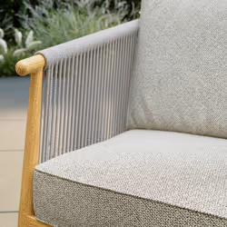 CHARLES BENTLEY 4-5 Seater Corner Sofa Set, Outdoor, Wood Effect, Rope Weave, Weather Resistant, UV Protected, Light Grey, Brown, Wood Effect Frame,