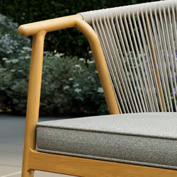 CHARLES BENTLEY 6 Seater Dining Set, Outdoor, Wood Effect, Rope Weave, Dining Set, Weather Resistant, UV Protected, 6 Stackable Chairs, Easy Storage,