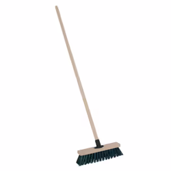 CHARLES BENTLEY Broom, Green, Recycled Synthetic, Wooden, 4ft Handle, 11 Inch, PVC and PET Bristles, Practical, Bark, Dirt, D ...