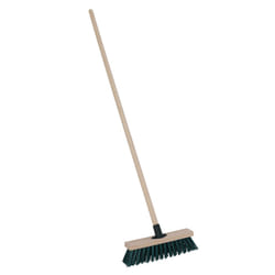 CHARLES BENTLEY Broom, Green, Recycled Synthetic, Wooden, 4ft Handle, 11 Inch, PVC and PET Bristles, Practical, Bark, Dirt, Debris, Outdoor Broom,