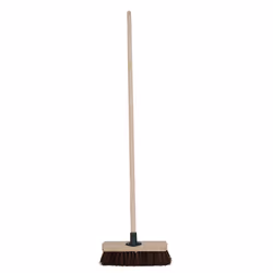 CHARLES BENTLEY Outdoor Broom, Bassine Broom, Natural Bassine, Fibre Bristles, 4ft Handle, Outdoor Brush, Garden, Patio, Decking, Durable, Practical,