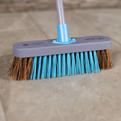LIFESTYLE 12" Stiff Synthetic, Bassine, Wooden Broom, FSC Certified, Recycled PET Bristles, Bassine Bristles, For Outdoor Use ...