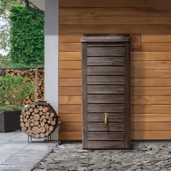 CHARLES BENTLEY 230L, Garden, Plastic Water Butt, Including Brass Tap With Connector Kit, Rain Saver, Rainwater Tank, Scandi ...