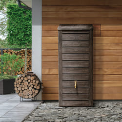 CHARLES BENTLEY 230L, Garden, Plastic Water Butt, Including Brass Tap With Connector Kit,  Rain Saver, Rainwater Tank, Scandi Spruce Wood Effect, 230