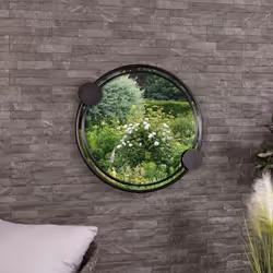 CHARLES BENTLEY Warsaw Round Mirror Durable, Weather Resistant, Wall Mounted, Shatterproof, Accent Mirror, Decor, For Garden, ...