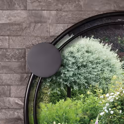 CHARLES BENTLEY Warsaw Round Mirror Durable, Weather Resistant, Wall Mounted, Shatterproof, Accent Mirror, Decor, For Garden, Iron, Aluminium, Black