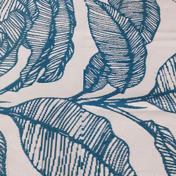 CHARLES BENTLEY Teal Blue Leaf Lightweight Weatherproof Indoor/Outdoor Rug Plastic Garden Lightweight UV Resistant Recycled Material Mat For Balcony