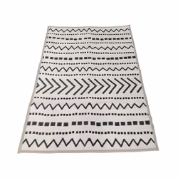 CHARLES BENTLEY Moroccan Lightweight Weatherproof Cream Indoor/Outdoor Rug Plastic Garden Lightweight UV Resistant Recycled Material Mat For Balcony