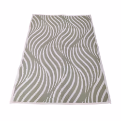 CHARLES BENTLEY Green Wave Lightweight Weatherproof Indoor/Outdoor Rug Plastic Garden Lightweight UV Resistant Recycled Material Mat For Balcony Beach