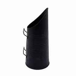 CHARLES BENTLEY Coal Hod, Snug, Cherry, Ribbed, Coal Bucket, Black Matte, Ribbed Design, Fluted Top, Two Metal Handles, 3kg Weight Capacity, Powder