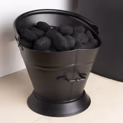 CHARLES BENTLEY Snug, Fir, Coal Bucket, Metal Carry Handle, and Support Handle, Iron, Black Matte Finish, Coal Storage, Fire ...