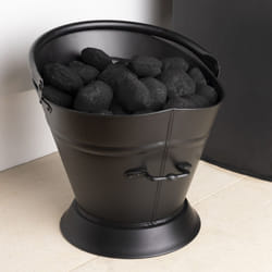 CHARLES BENTLEY Snug, Fir, Coal Bucket, Metal Carry Handle, and Support Handle, Iron, Black Matte Finish, Coal Storage, Fire Place, Fireplace, Period