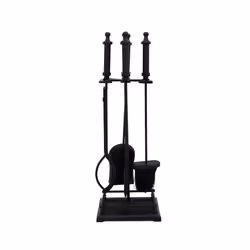 CHARLES BENTLEY Companion Set, Snug, Lilac, Fireside Companion Set, Iron Frame, Aluminum Handles, Poker, Shovel, Natural Coco Fibers Brush, Four Pc,