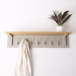 Charnwood Floating Shelf with Steel Metal Hooks 4 kg Mountable and Painted Grey Finish