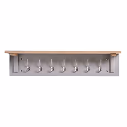 Charnwood Floating Shelf with Steel Metal Hooks 4 kg Mountable and Painted Grey Finish