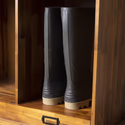 Charnwood Large Wooden Shoe and Boot Locker Free Standing Black and Brown 24kg