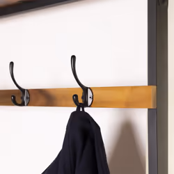 CHARLES BENTLEY Coat Hanger, Coat Rack, Coat Rail, Clothes Rack, Charnwood, Extra Large, Coat Rack with Shoe Tidy, Contemporary, Iron Framed, Acacia