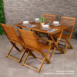Charles Bentley FSC Acacia Hardwood Rectangular Folding Table 4 seater Foldable  Max user weight: 70kg L120 x W70 x H74cm