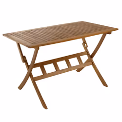Charles Bentley FSC Acacia Hardwood Rectangular Folding Table 4 seater Foldable  Max user weight: 70kg L120 x W70 x H74cm
