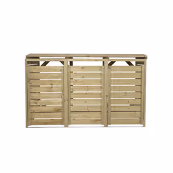 Charles Bentley FSC Wooden Bin Store Wheelie Bin Storage Unit