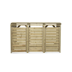 Charles Bentley FSC Wooden Bin Store Wheelie Bin Storage Unit