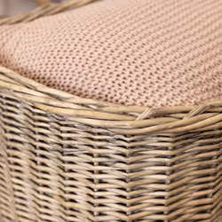 CHARLES BENTLEY Log Baskets, Snug, Set Of Two, Fabric Lined, Wicker Log Baskets, Storage, Handmade, Nesting Rope Handles, Stackable, Practical, Square