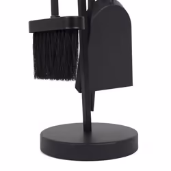 CHARLES BENTLEY Companion Set, Tool Set, Snug, Elm, Fireside Companion Set, Poker Brush, Coal Shovel, Contemporary Tool Holder, Iron, Matte, Hooked