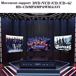 DVD Player for TV CD VCD HD 1080P Video Players Support HDMI AV Connect With USB Input, Headphone 3.5mm Output LED Touch Screen - UK Plug