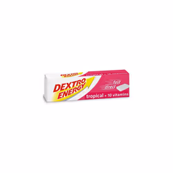 Dextro Energy Tropical Glucose Tablets + 10 Vitamins, 47 g, 24 packs, MultiVitamin Energy Tablets, for a Quick Burst of Gluco ...