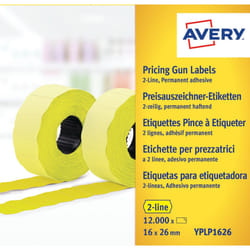 Avery YPLP1626 self-adhesive label Price tag Permanent Yellow 12000 pc(s)