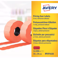 Avery RPLP1626, Red, Self-adhesive printer label, Die-cut label, Paper, Permanent, Avery Zweckform PL1/8, HL1/8