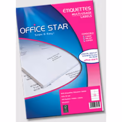 Office Star OS43440, White, Rectangle, Permanent, 199,6 x 289,1, A4, Paper