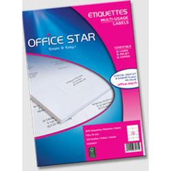 Office Star OS43440 self-adhesive label Rectangle Permanent White 100 pc(s)