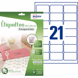 Avery J8560CL printer label Transparent Self-adhesive printer label
