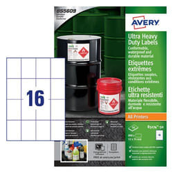 Avery Heavy Duty Ultra Resistant Label 52x74mm 16 Per A4 Sheet White (