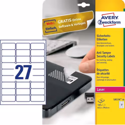 Avery L6114-20 self-adhesive label Rounded rectangle Permanent White 540 pc(s)