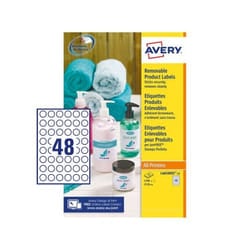 Avery L4850REV-25 self-adhesive label Round White 1200 pc(s)