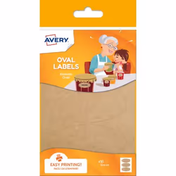 Avery UK Kraft Labels 41 x 89 mm Brown (Pack 18 Labels) - OVKR18.UK