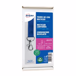 Avery 4842B, Badge holder, Metal, Polyethylene terephthalate (PET), Blue, 15 mm, 440 mm, 10 pc(s)