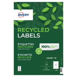 Avery Recycled Filing Label Lever Arch File 192x61mm 4 Per A4 Sheet Wh