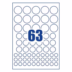 Avery AM00CA4 self-adhesive label Round Permanent Transparent 630 pc(s)