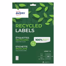 Avery LR7651-15, White, Rectangle, Permanent, Laser/Inkjet printing, 65 pc(s), FSC