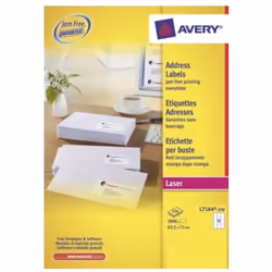 Avery L7164-250 self-adhesive label White 3000 pc(s)
