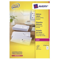 Avery L7164-250 self-adhesive label White 3000 pc(s)