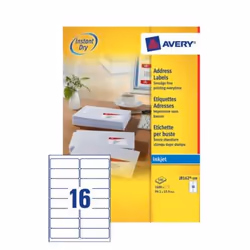 Try these Avery® QuickDRY™ address labels 16 to a sheet address label’s. they are fully optimised for an inkjet printer givin ...